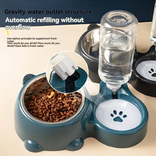 2-in-1 Pet Feeder with Automatic Water Dispenser