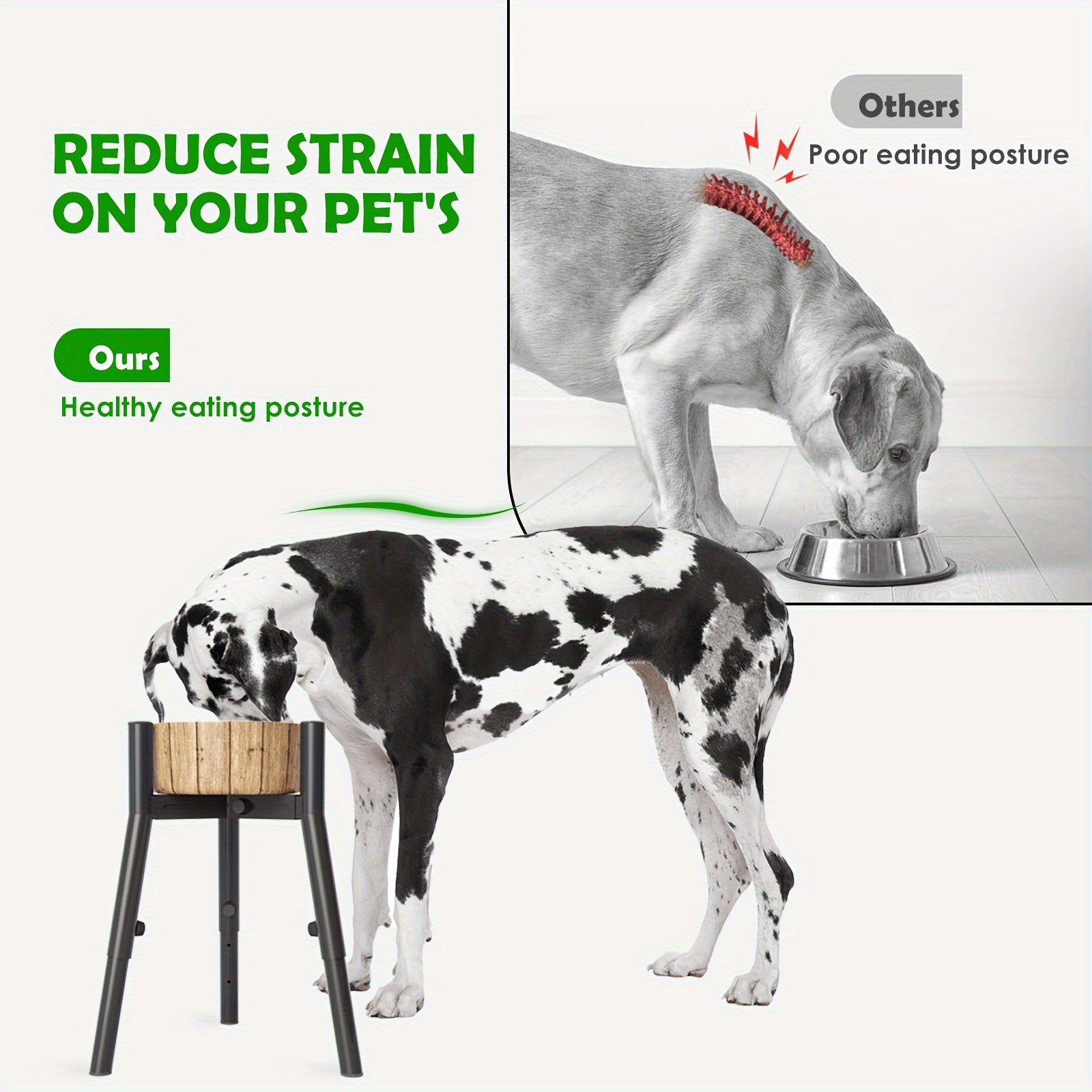 Adjustable Metal Dog Bowl Stand for Large Dogs