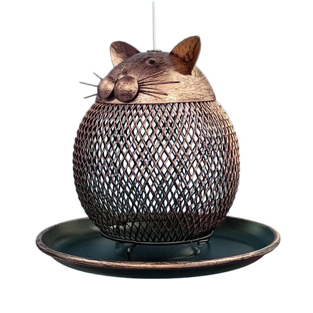 Cat Haven Bird Feeder: Charming Handmade Outdoor Decor For Feathered Friends